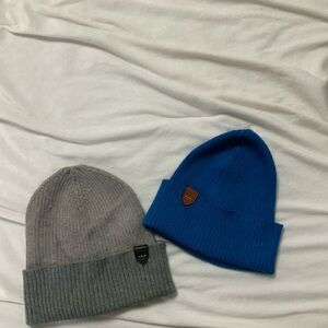 Coach Gray and Blue Knit Beanies